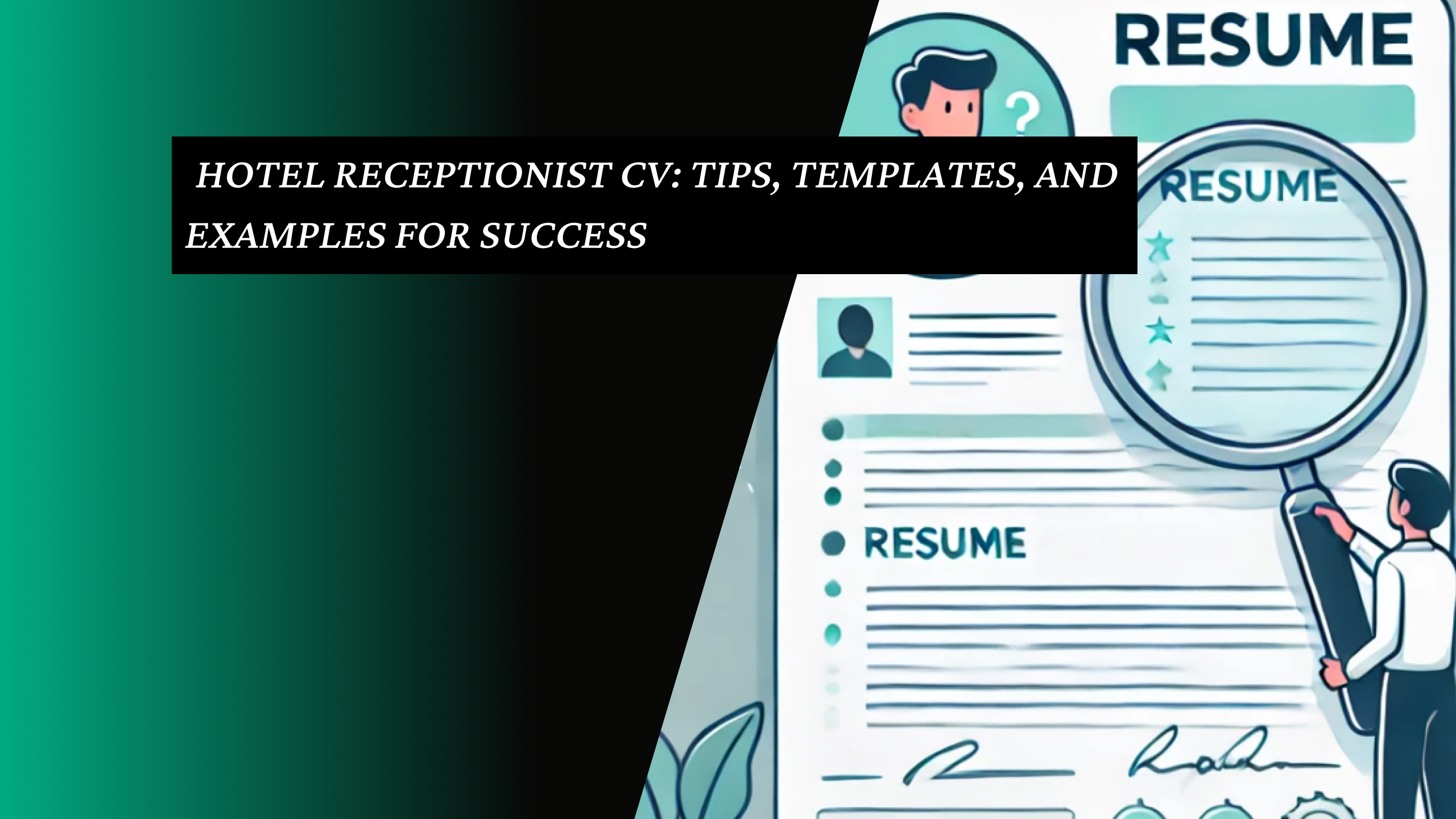 hotel receptionist cv